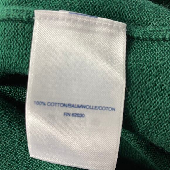 Lands End Supima Cotton Grandpa Sweater Men Size XLT Hunter Green Dad V-neck - Picture 6 of 10